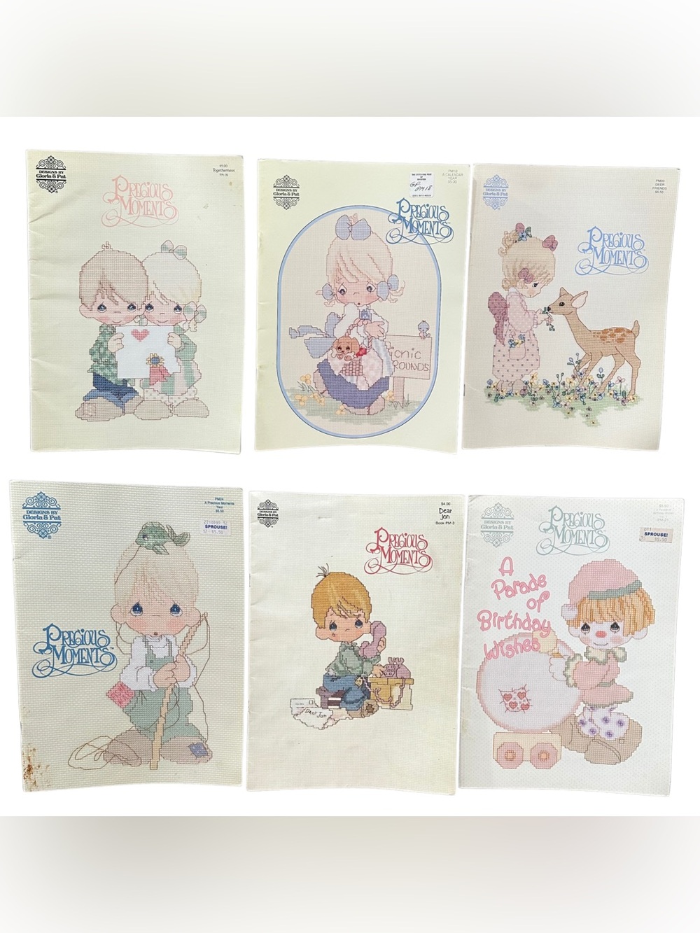 Vintage 90’s Gloria & Pat Precious Moments Cross Stitch Pattern Books Lot of 6